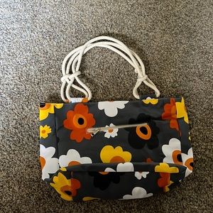 Gray flower tote/purse